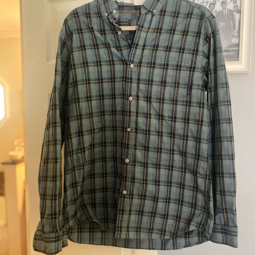 Mountain Hardwear Green and Black Plaid Shirt